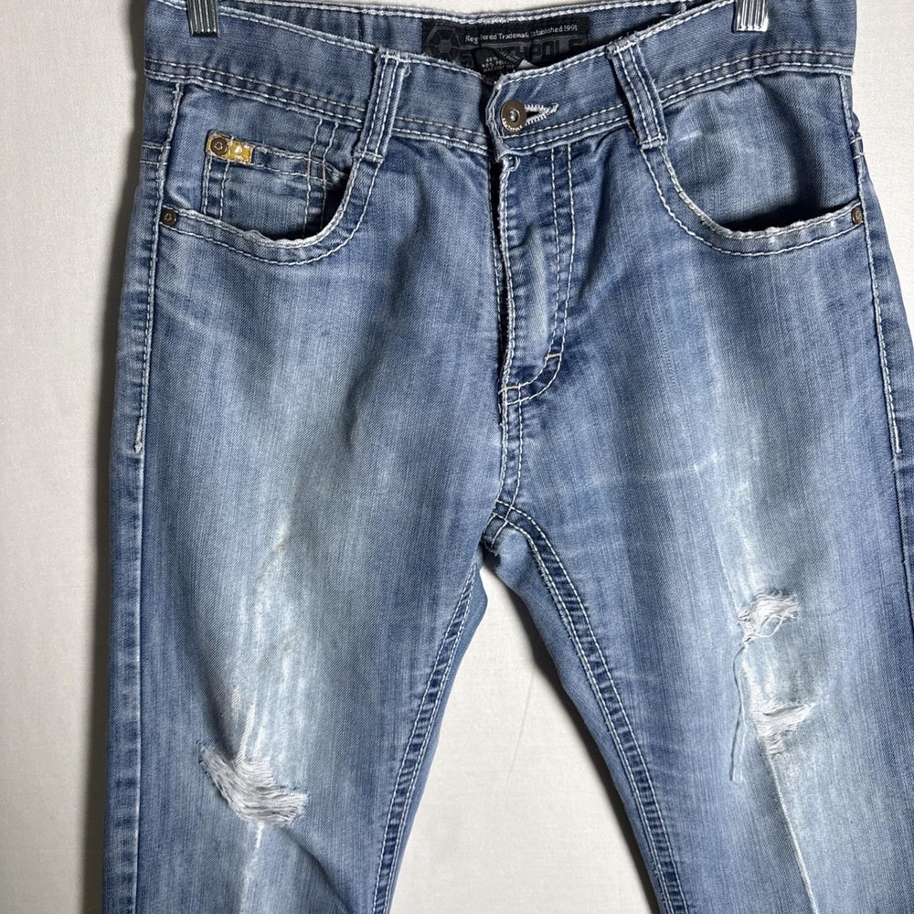 Vintage Y2K Southpole Jeans Mens 30x30 Blue Baggy Distressed Contrast Stitch